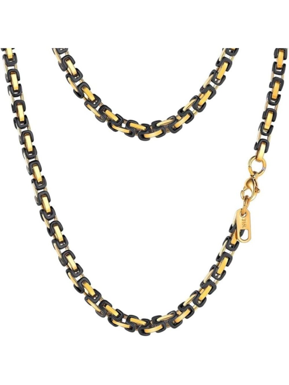 Stainless Steel Byzantine Chain Necklace for Men - Stylish Jewelry Accessory